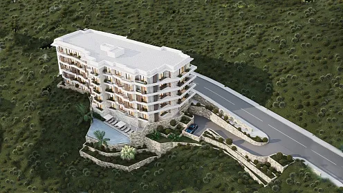 Luxuriöse Apartments in einer modernen Anlage mit Spa- und Wellness-Einrichtungen.